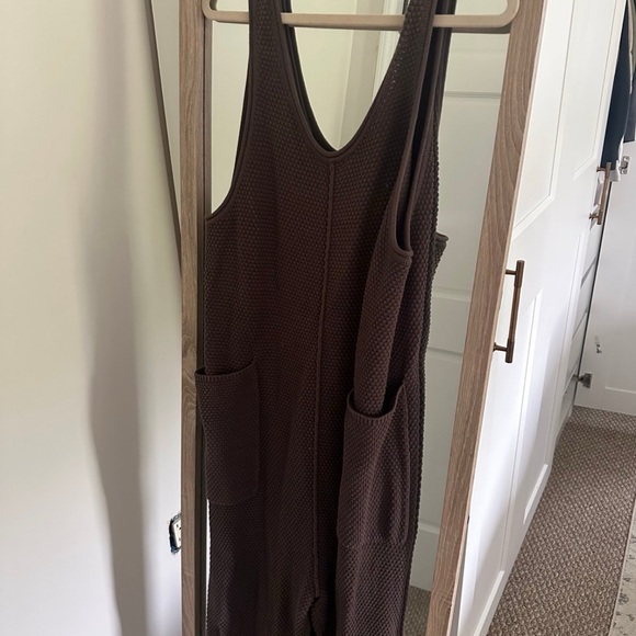 Brown Free People Hailee Sweater Jumpsuit - Picture 1 of 5